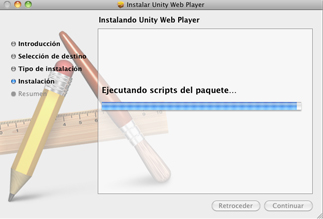 Pantalla de progreso de la instalaci&oacute;n