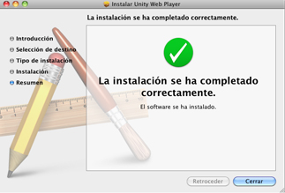 Pantalla de confirmaci&oacute;n de la instalaci&oacute;n